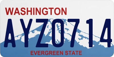 WA license plate AYZ0714