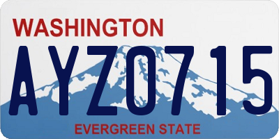 WA license plate AYZ0715