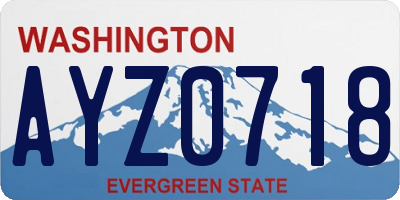 WA license plate AYZ0718