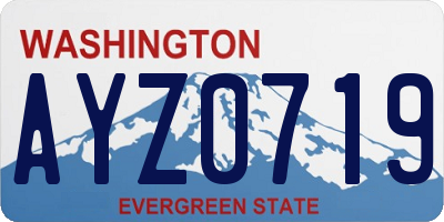 WA license plate AYZ0719