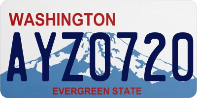 WA license plate AYZ0720