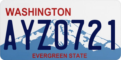 WA license plate AYZ0721