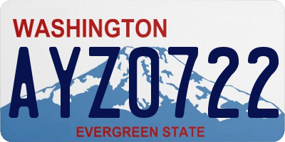 WA license plate AYZ0722