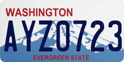 WA license plate AYZ0723