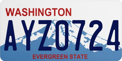 WA license plate AYZ0724