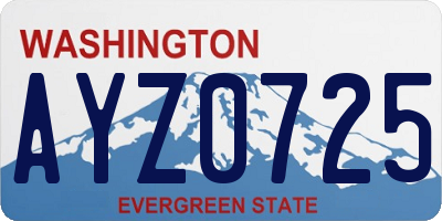 WA license plate AYZ0725