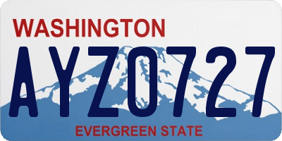 WA license plate AYZ0727