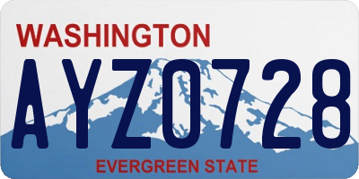 WA license plate AYZ0728