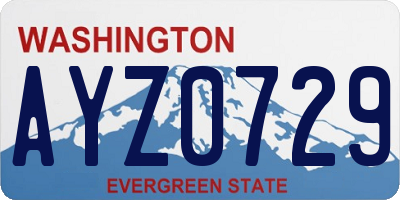 WA license plate AYZ0729