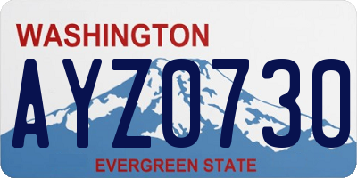 WA license plate AYZ0730