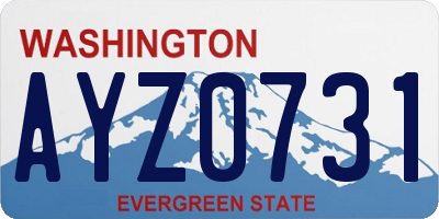 WA license plate AYZ0731