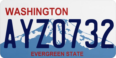 WA license plate AYZ0732