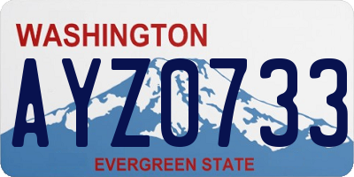 WA license plate AYZ0733