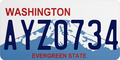 WA license plate AYZ0734