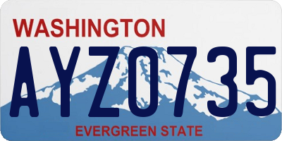 WA license plate AYZ0735