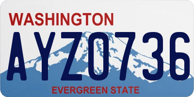 WA license plate AYZ0736