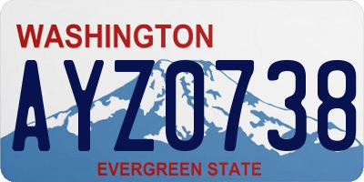 WA license plate AYZ0738