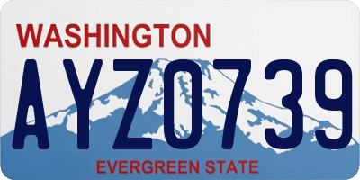 WA license plate AYZ0739