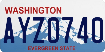 WA license plate AYZ0740