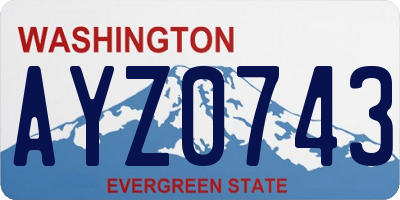 WA license plate AYZ0743