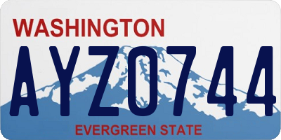 WA license plate AYZ0744