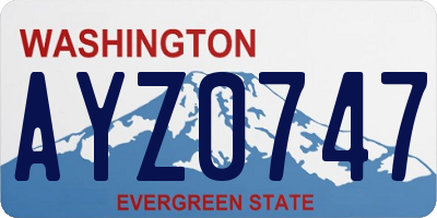 WA license plate AYZ0747