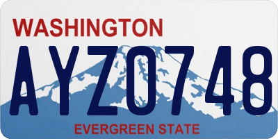 WA license plate AYZ0748