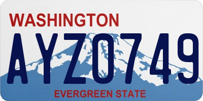 WA license plate AYZ0749