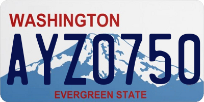 WA license plate AYZ0750