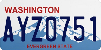 WA license plate AYZ0751