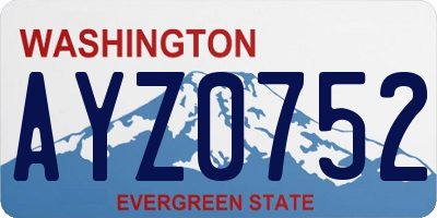 WA license plate AYZ0752