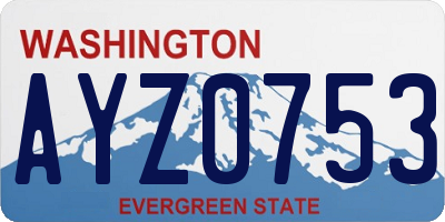 WA license plate AYZ0753