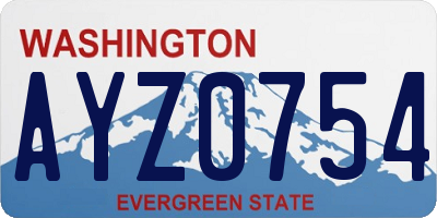 WA license plate AYZ0754