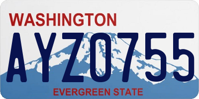 WA license plate AYZ0755