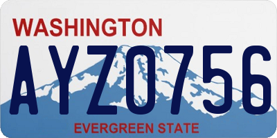 WA license plate AYZ0756