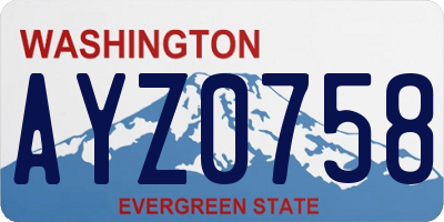 WA license plate AYZ0758