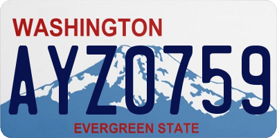 WA license plate AYZ0759