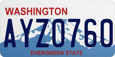 WA license plate AYZ0760