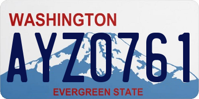 WA license plate AYZ0761