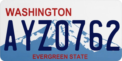 WA license plate AYZ0762