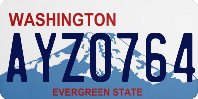 WA license plate AYZ0764