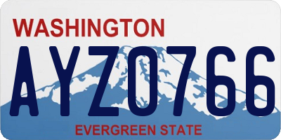 WA license plate AYZ0766