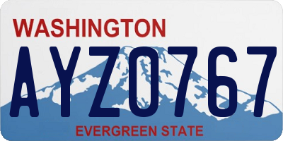 WA license plate AYZ0767