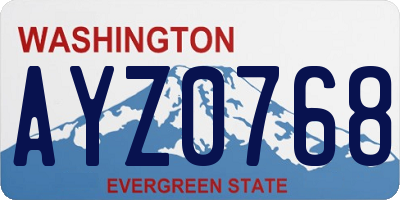 WA license plate AYZ0768