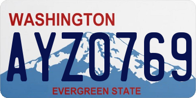 WA license plate AYZ0769