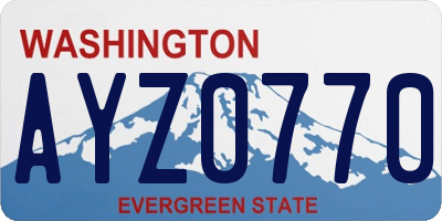 WA license plate AYZ0770