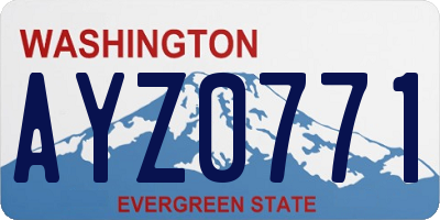 WA license plate AYZ0771