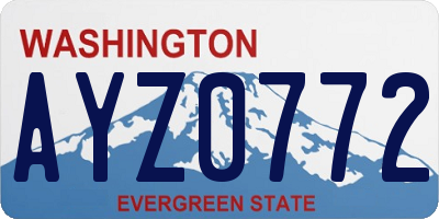 WA license plate AYZ0772