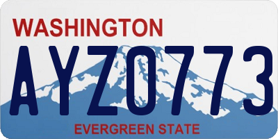 WA license plate AYZ0773