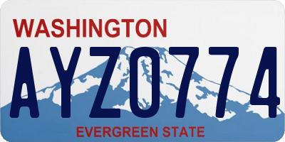 WA license plate AYZ0774